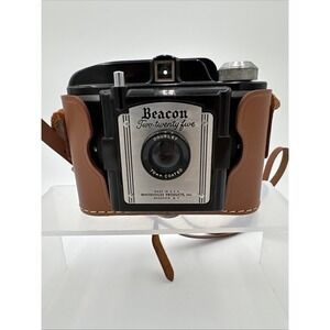 Vintage Beacon Two Twenty Five 225 Camera – 620 Film – 1950s Art Deco USA w/Case